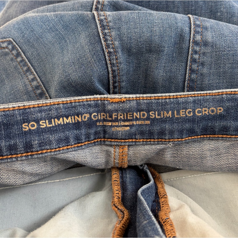 Chico’s So Slimming Patchwork Style Girlfriend Sl… - image 3